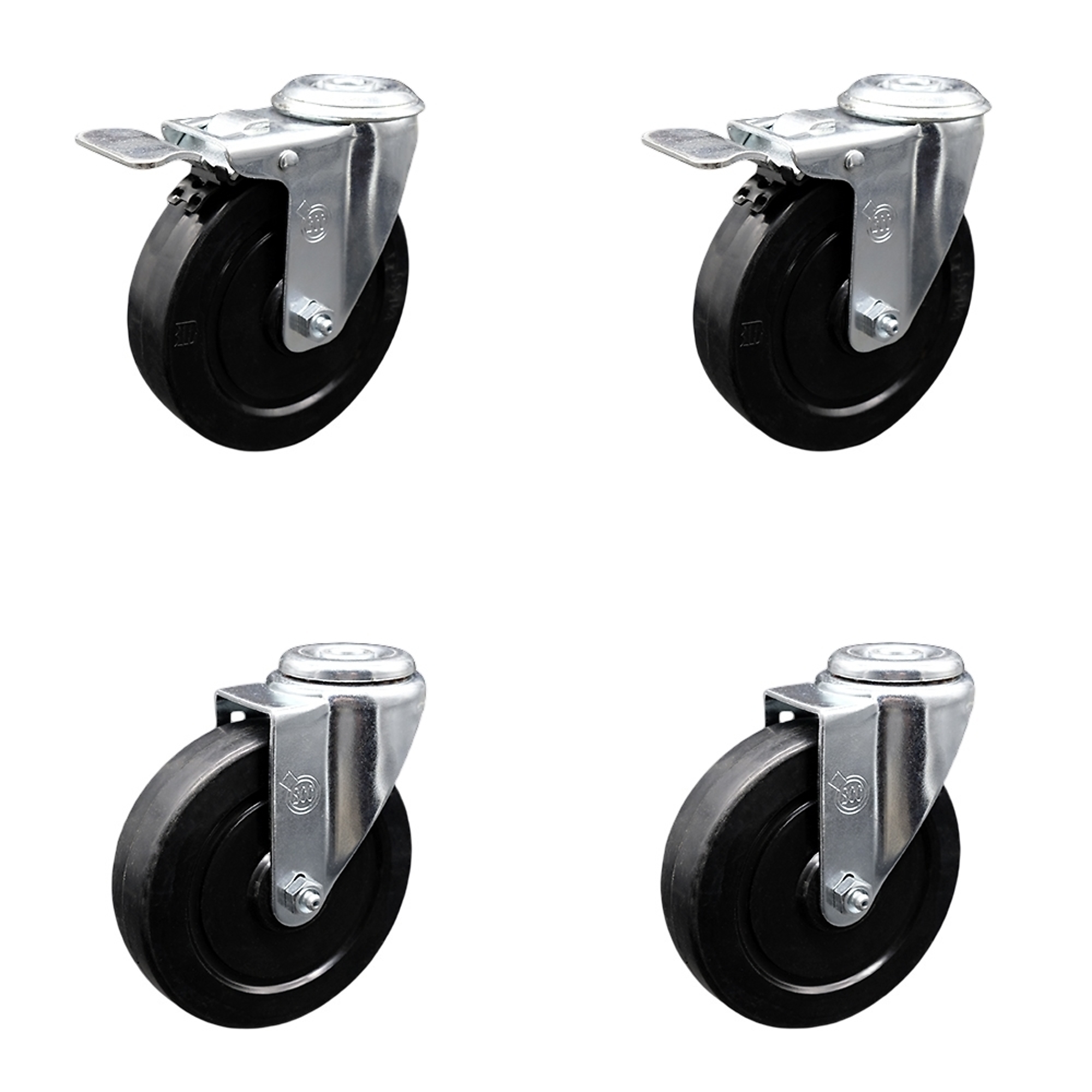 Service Caster, 5in. x 1 1/4in. Stem Casters, Wheel Diameter 5 in, Caster Type Swivel, Package (qty.) 4, Model# SCC-SSBHTTL20S514-SRS-2-S-2